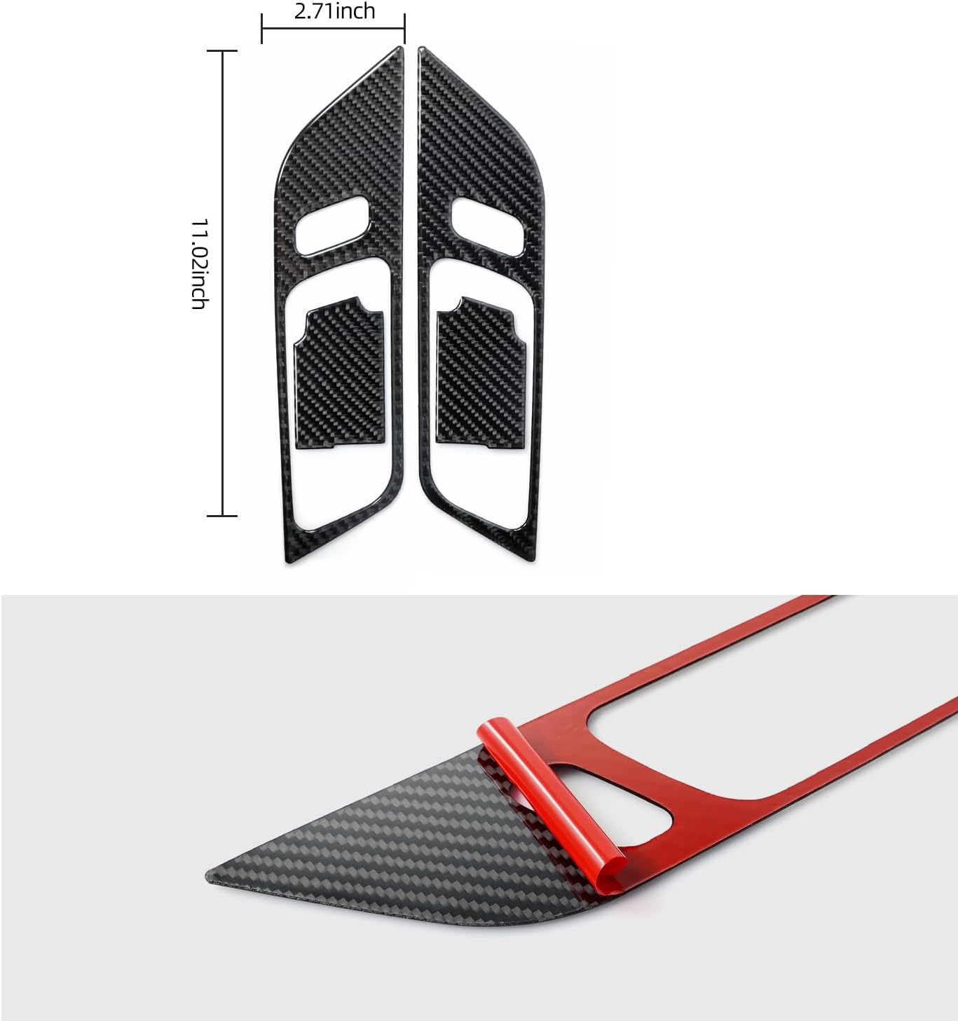 BETTERHUMZ Compatible with Ford Mustang 2024 2025 Carbon Fiber Door Handle Bowl Trim Anti-Scratch Sticker Car Interior Accessories (Black)