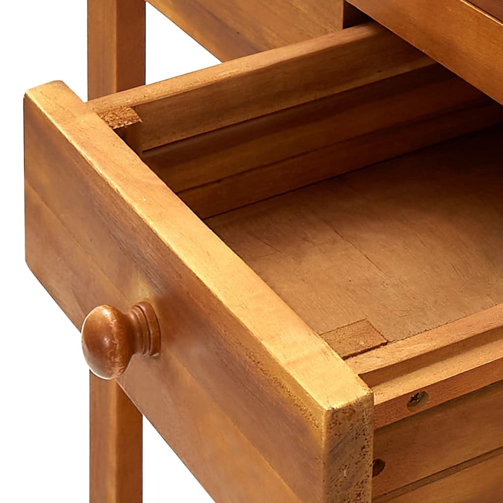 vidaXL Carrito de Cocina Jardín Mesita Ruedas Madera Acacia Maciza