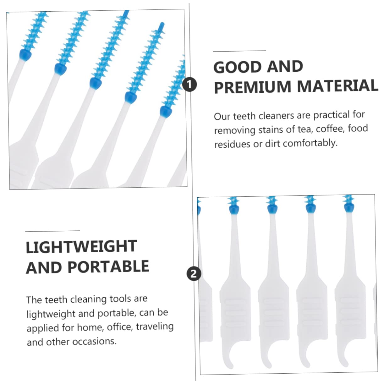 Beavorty 800 Piezas Cepillo Interdental Herramientas De Cuidado Bucal Interdental Brush Limpiador Interdental De Viaje Palillos De Limpieza Portátiles Grado Alimenticio Pp