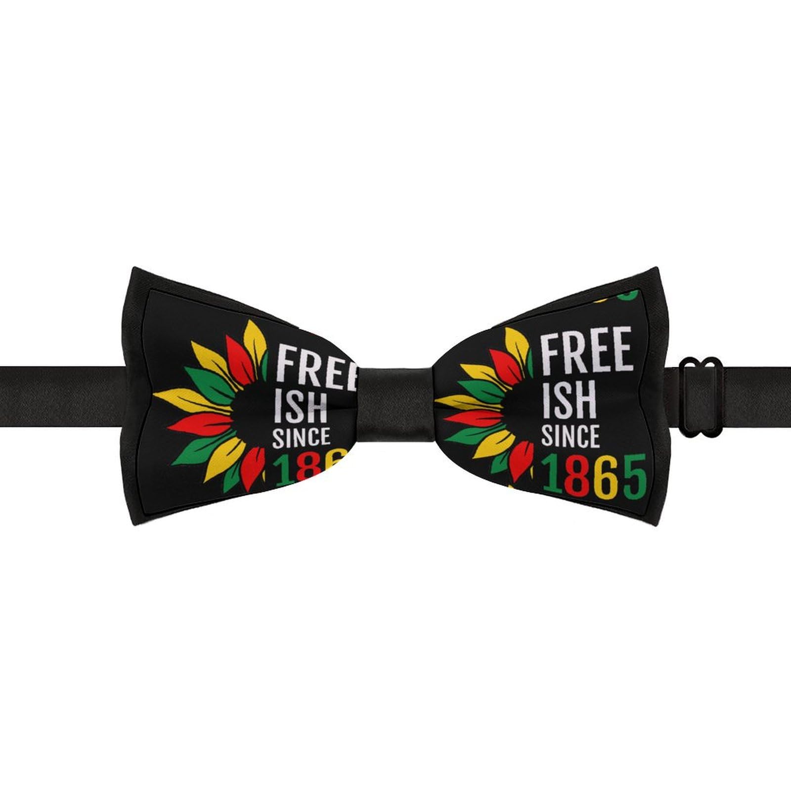 GoasNei Juneteenth Freedom Day 1865 Bow Tie for Men Adjustable Necktie Funny Tie Neck Ties for Weddings Party