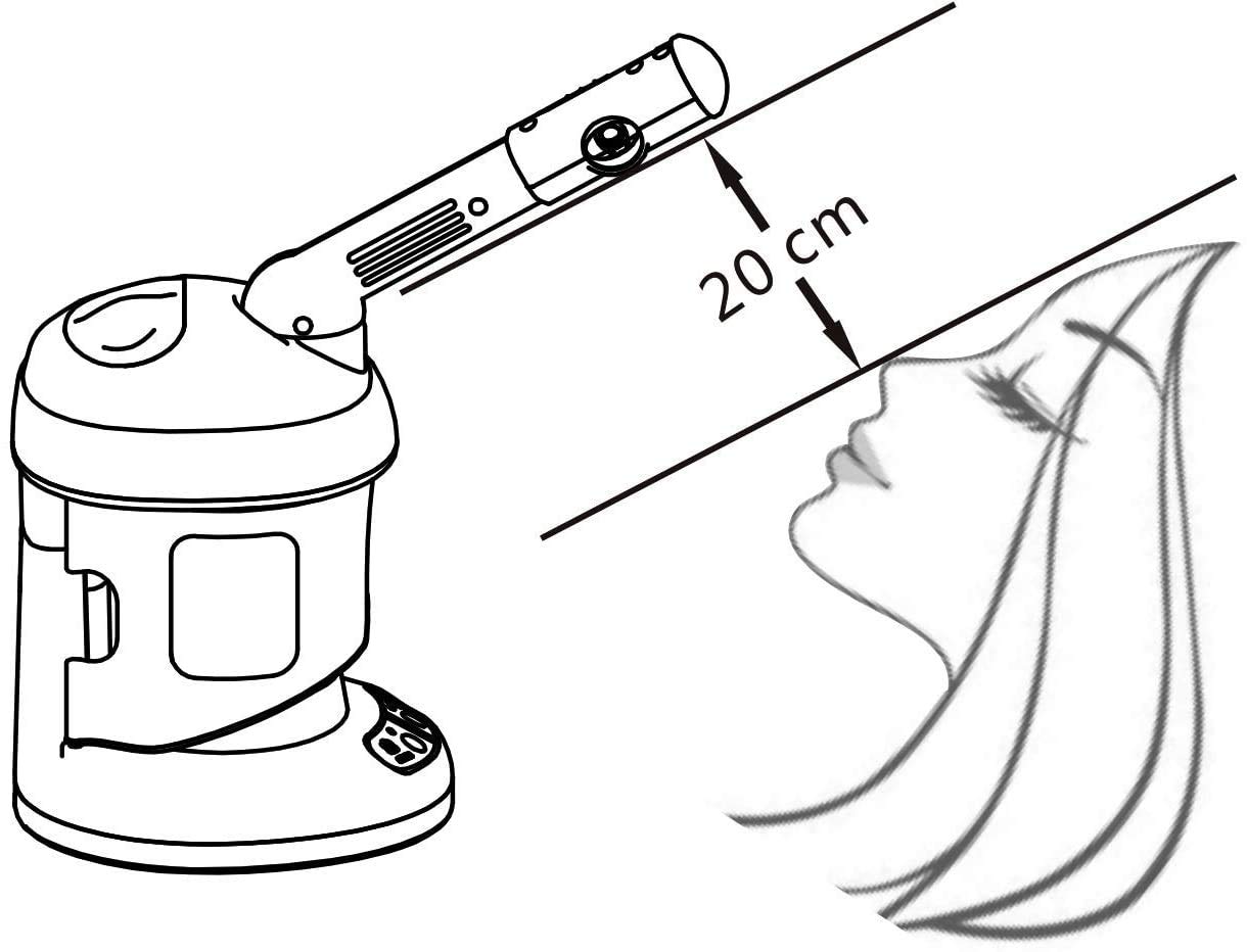 Beltom® Vaporizzatore per Pulizia viso e Cura dei capelli da tavolo multifunzione parrucchieri ed estetiste - Modello completo di Erogatore viso e Casco per capelli