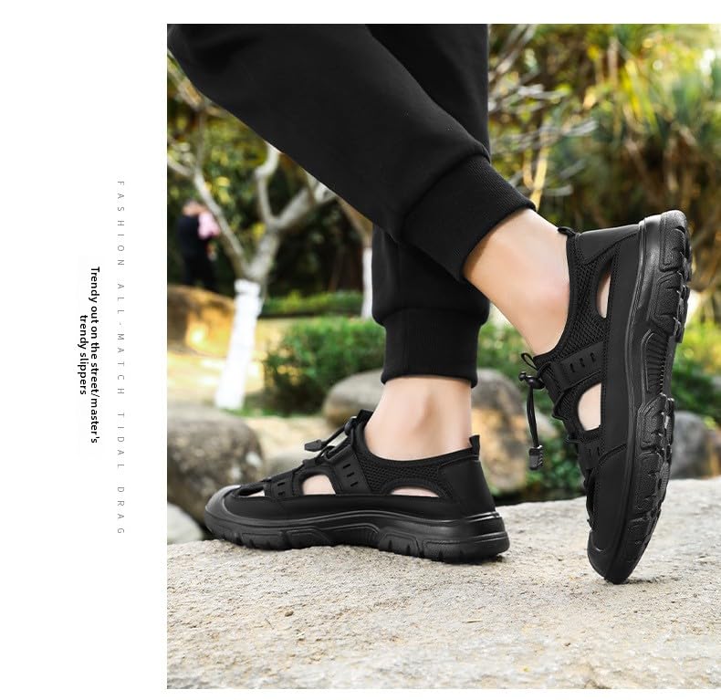 Hiking Sandals for Men – Breathable Closed‑Toe Outdoor Water Shoe, Lightweight PVC Sole, Comfortable Slip‑On Design for Mountain Trekking & Daily Adventure4