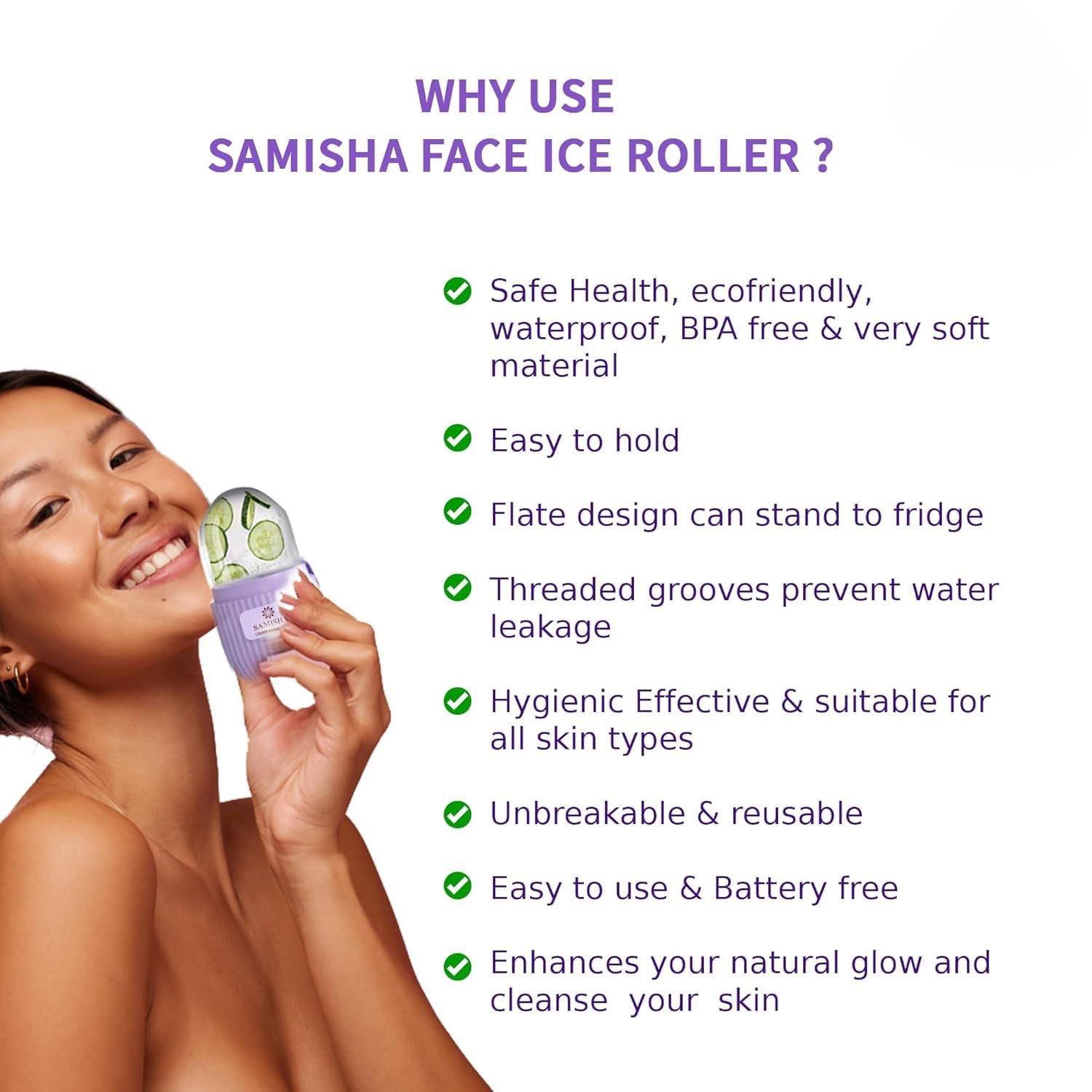 3-In-1 Facial Massage Set Ice Roller Jade Gua Sha 3D Roller Face Massager Jawline Sculpting Tool Anti Ageing Skin Tightening Beauty Kit Face Roller for Glowing Skin Recycled Paper Rolls/Case(Combo) 3