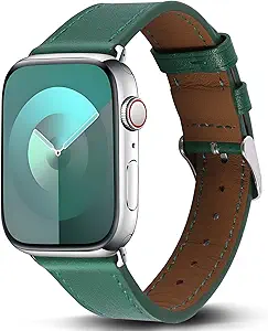 Genuine Leather Band Compatible with Apple Watch Bands for Women Men 49mm 46mm 45mm 44mm 42mm 41mm 40mm 38mm, Soft Leather Replacement Strap for iWatch Ultra/SE/Series 11 10 9 8 7 6 5 4 3 2 1