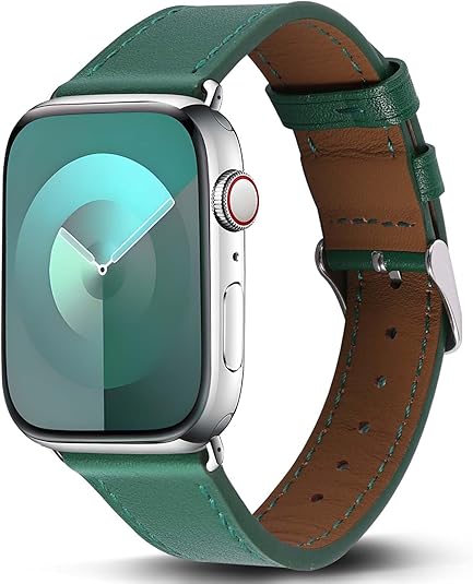 Genuine Leather Band Compatible with Apple Watch Bands for Women Men 49mm 46mm 45mm 44mm 42mm 41mm 40mm 38mm, Soft Leather Replacement Strap for iWatch Ultra/SE/Series 11 10 9 8 7 6 5 4 3 2 1