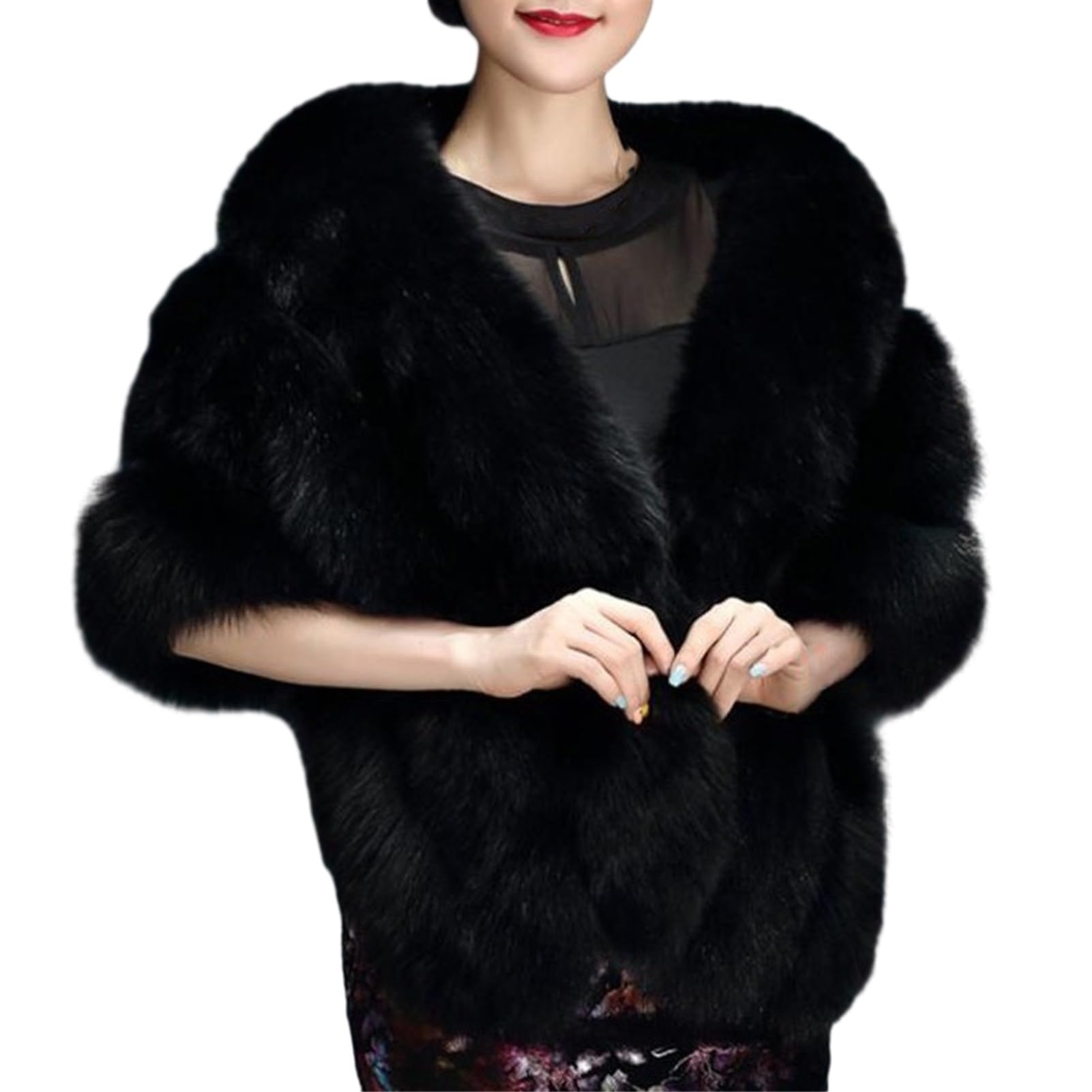 Cappa Principessa In Pelle Sintetica Per Bambine - Bianco Avorio Per Feste E Inverno - Foto 13