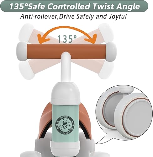 Miniatura 5 de Bicicleta de equilibrio de 4 ruedas y sin pedales para bebés, niños y niñas de 12 a 36 meses, regalo de primer cumpleaños para caminante