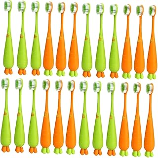 FOMIYES 24 Peças Escova De Dentes De Cenoura Escova De Limpeza Oral Escova De Dentes De Desenho Animado Escova De Dentes Escova De Dentes Escova De Dentes Escovas De Dentes Macias Em