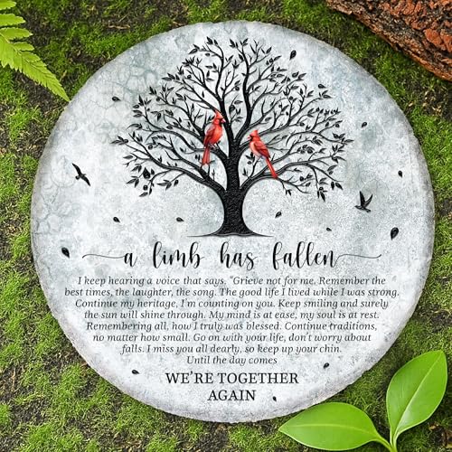 8 Memorial Garden Stone for Loss of Loved One Garden Stones in Memory of Loved Ones Sympathy Gift Fathers Day Weatherproof Outdoor Memorial Plaques Remembrance Natural Stone with Stand HS8-8