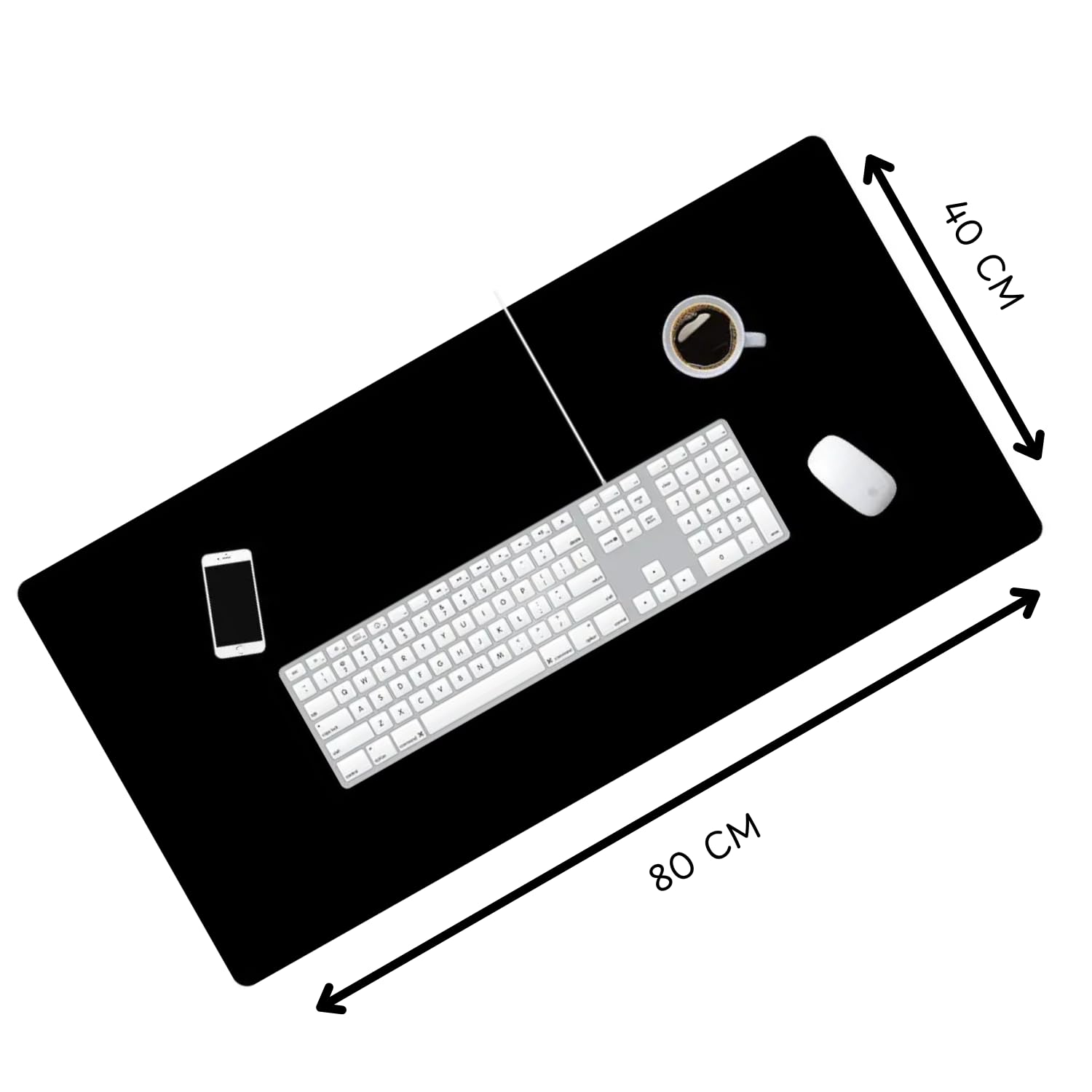 Large Office Desk Mat and Protector - Computer Laptop Writing Blotter Pad for Desktop - Black (80 x 40 cm) - Image 2