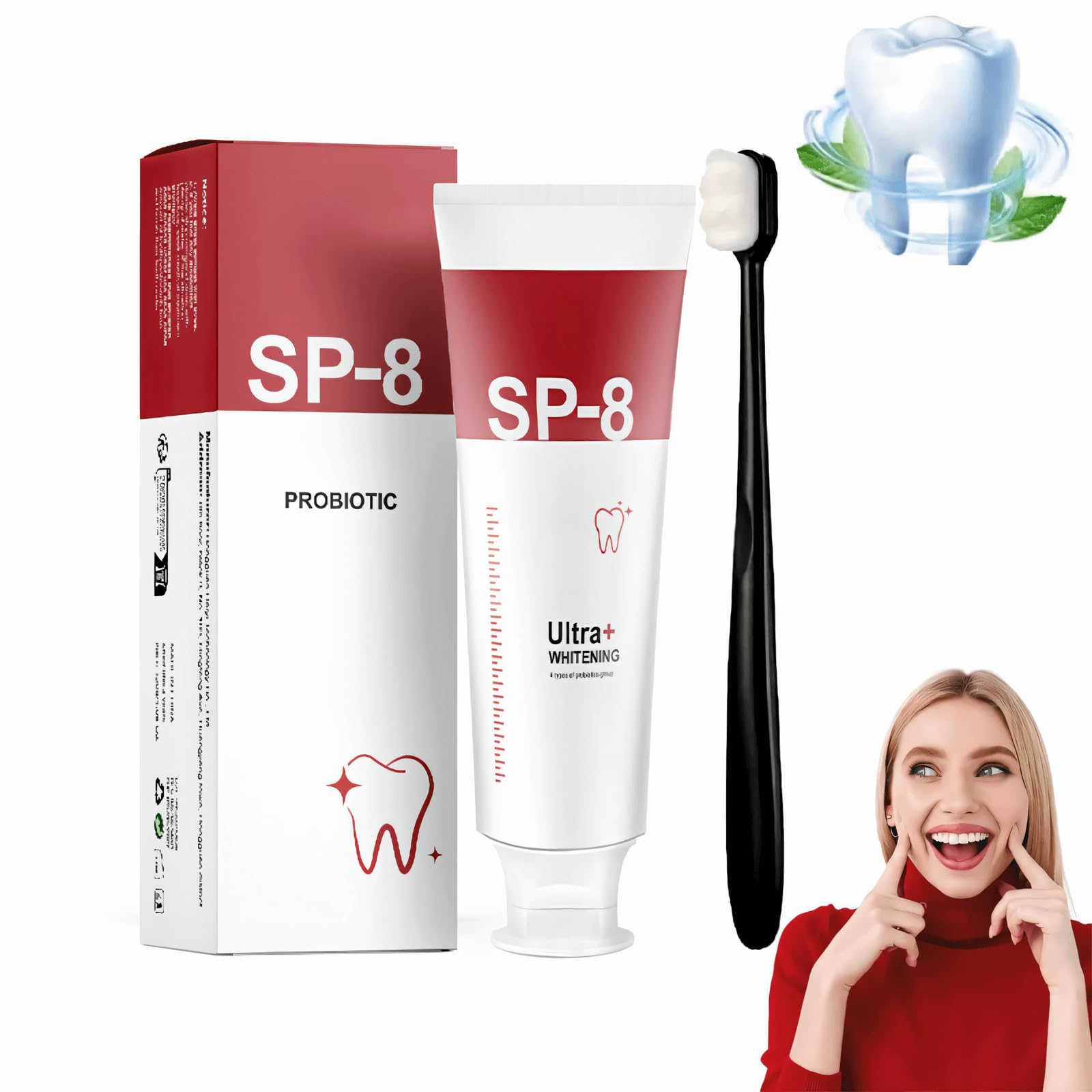 Sp8 Probiotic Toothpaste - Ultra Deep Cleaning Oral Care, Probiotic Teeth Whitening, 120g (1 Pcs)