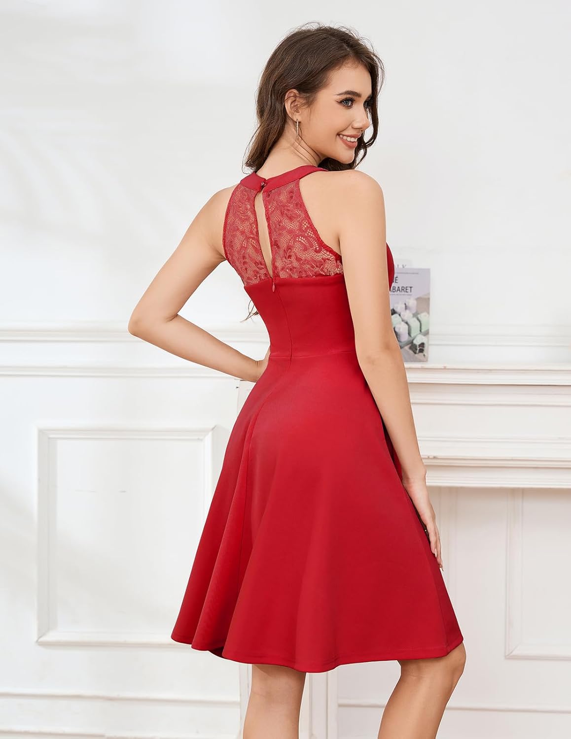 Bbonlinedress Women Cocktail Formal Wedding Dress Halter Evening Party Short Bridesmaid Holiday Prom Dresses for Teens 2026 - Image 2