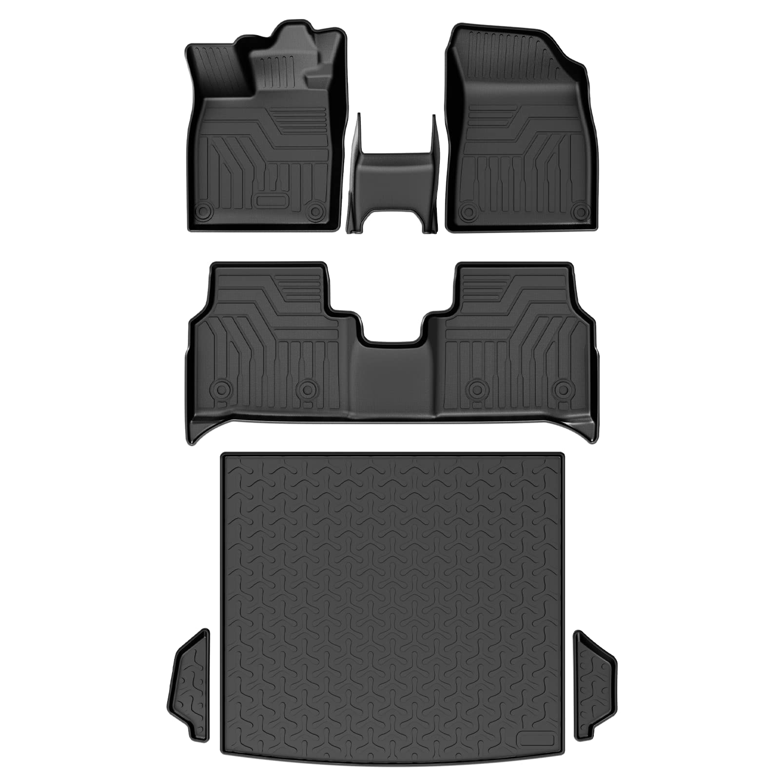 Photo 1 of Mixsuper Custom Fit Floor Mats & Cargo Liner for 2021-2023 Volkswagen ID.4 VW ID4 All Weather 2 Row Floor Liners and Trunk Mat Set Black