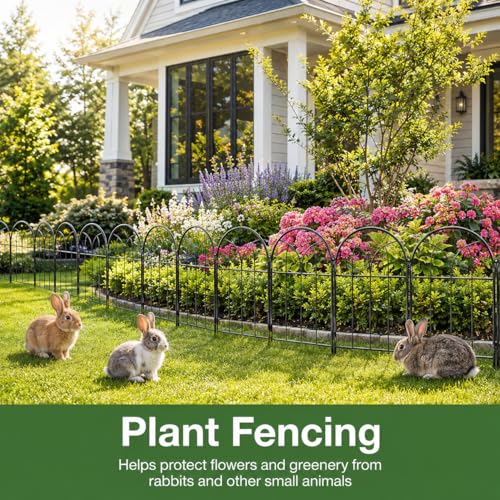 Promitop 10 Pack Arch Garden Fence, 31.9 in Rustproof No Dig Animal Barrier — view 2