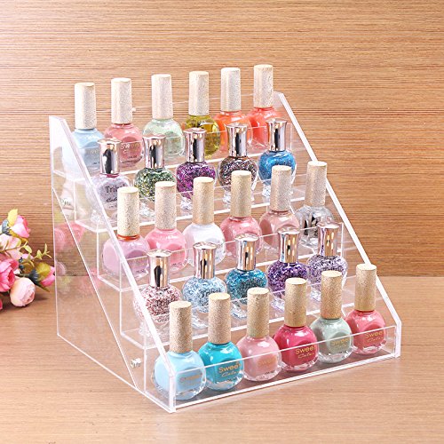 MSmask Clear Acrylic Beauty Makeup Nail Polish Storage Organizer Rack Display Stand Holder 65 Bottles Drop Shippi