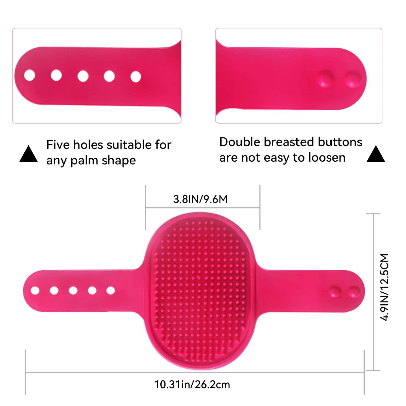 Dog Grooming Brush，Pet Shampoo Massage Bath Brush Comb with Adjustable Loop Handle for Grooming Short and Long Hair Cats and Dogs, 2pcs(Tapered brush head, Blue+Green) - image 2