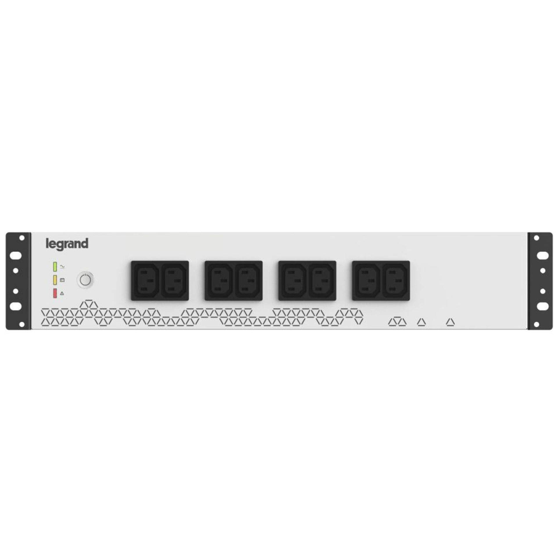 Legrand Rack PDU 19" avec système d'alimentation intégré 800 VA - 480 W, 1 phase, 230 V, 8 prises Schuko rack 19" ou armoire de distribution d'alimentation, temps de pont jusqu'à 15 minutes. 310332
