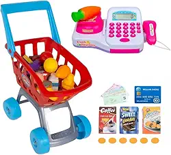 Mercadinho Caixa Registradora C/ Carrinho Brinquedo Infantil