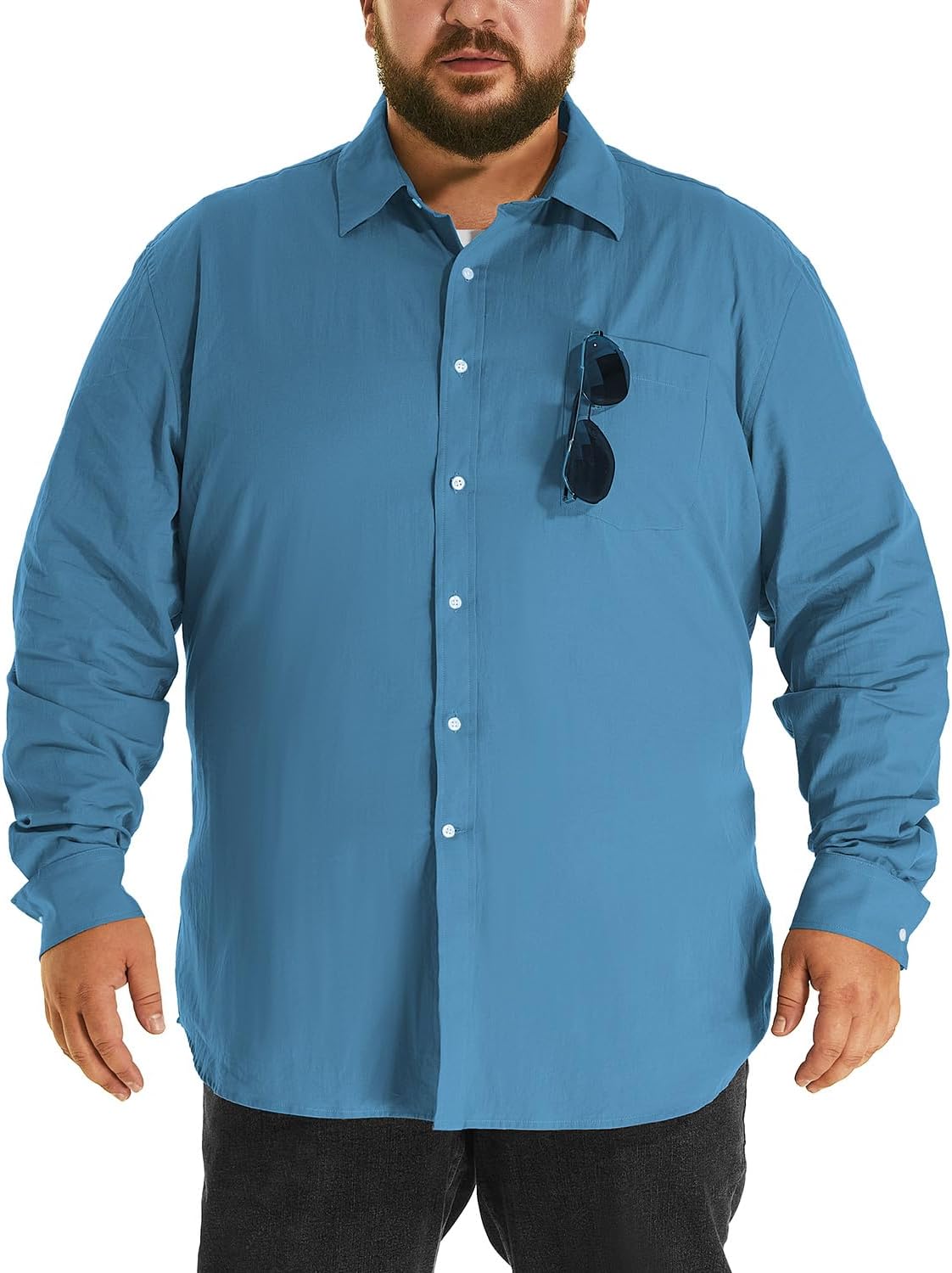 HOdo Big and Tall Mens Cotton Button Down Shirt 3XL-6XL