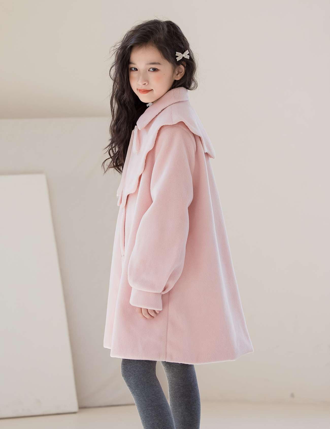 Echinodon Cappotto di lana per ragazze monopetto Trench Cappotto per bambini Principessa Inverno Caldo Soprabito