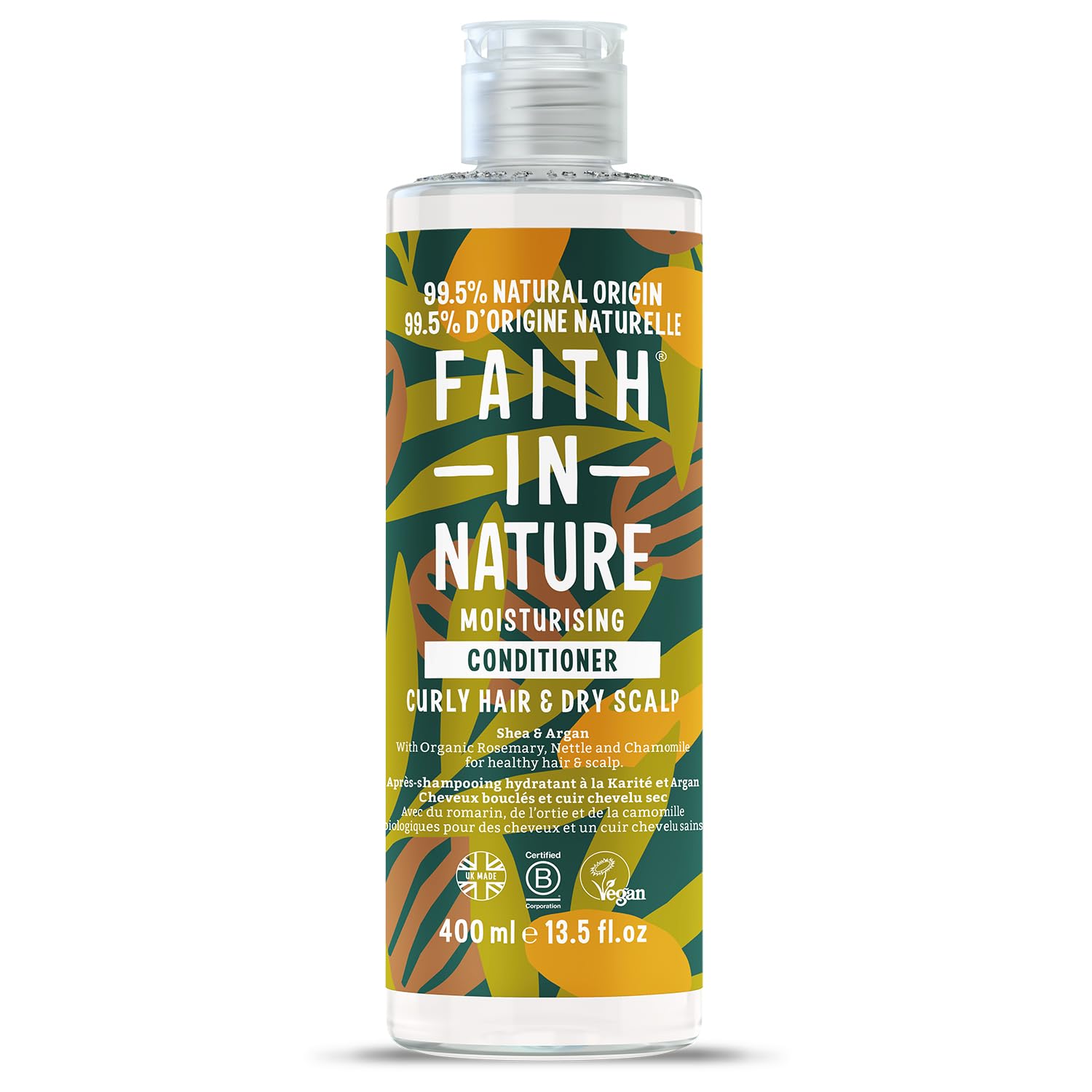 Faith In Nature Après-Shampooing Naturel au Karité et à l’Argan, Hydratant pour Cheveux Bouclés et Cuir Chevelu Sec, Végan et Non Testé sur les Animaux, Sans SLS, Silicones ni Parabènes, 400 ml