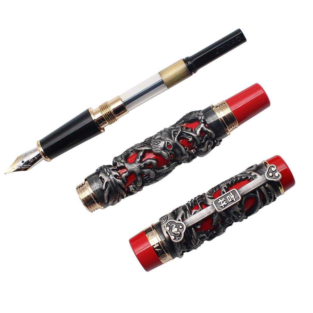 Amazon.co.jp: Zoohot 万年筆 Jinhao 中国ドラゴンブロンズ ヘビー