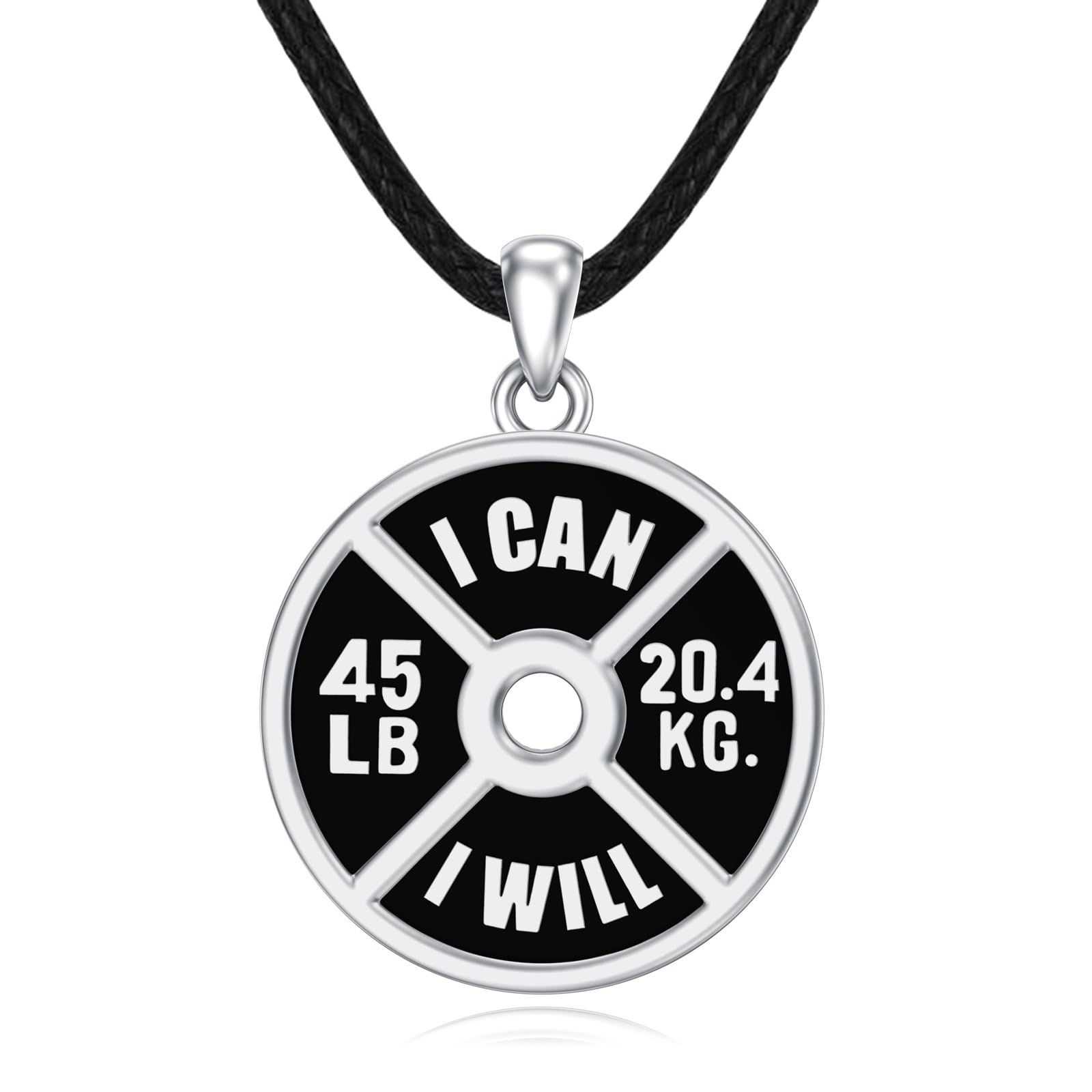 MONGAS Dumbbell Necklace 925 Sterling Silver Gym Necklace for Men Weight Necklace Dumbbell Jewelry for Men Gym Lovers