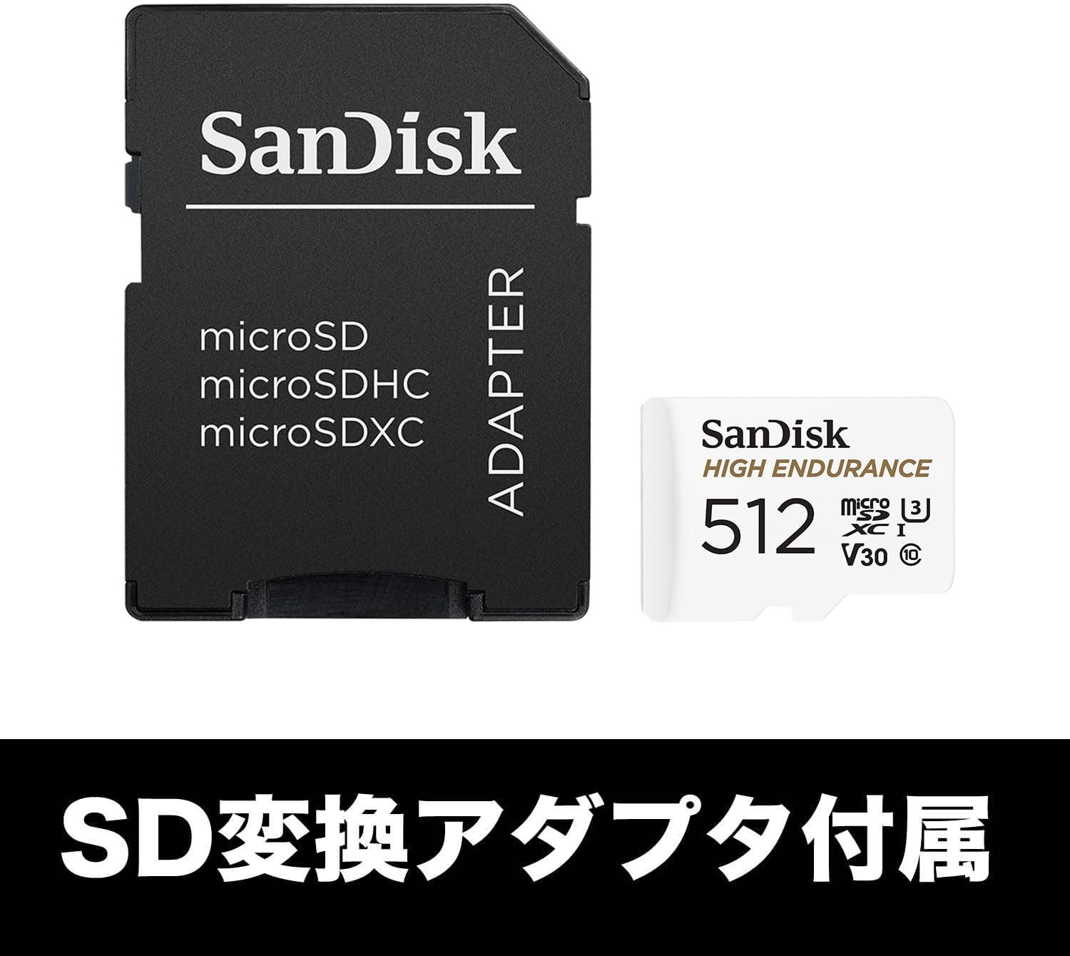 SanDisk SDSQNR-512G-GH3IA 512GB UHS-I Class 10 U3 V30 Micro SD Card Compatible with Dash Cam