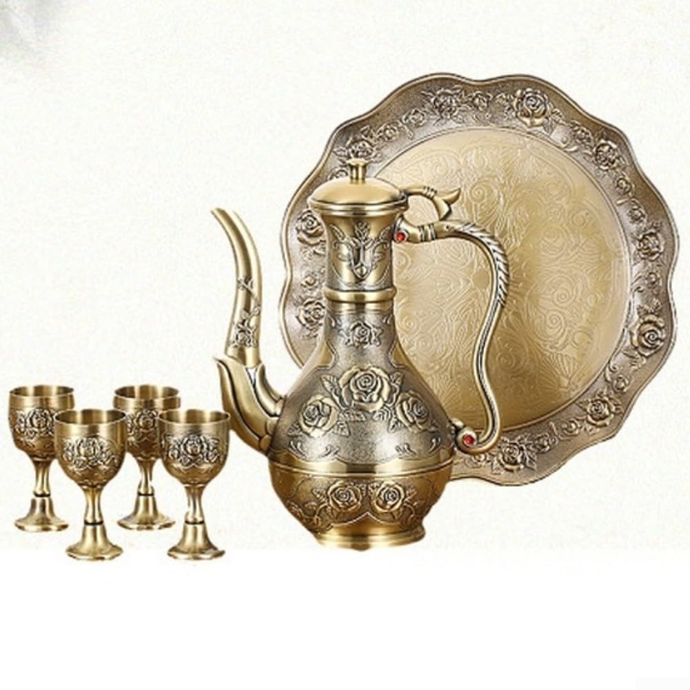 Wein-Set aus Zinklegierung, 500 ml, kratzfest, Bronze