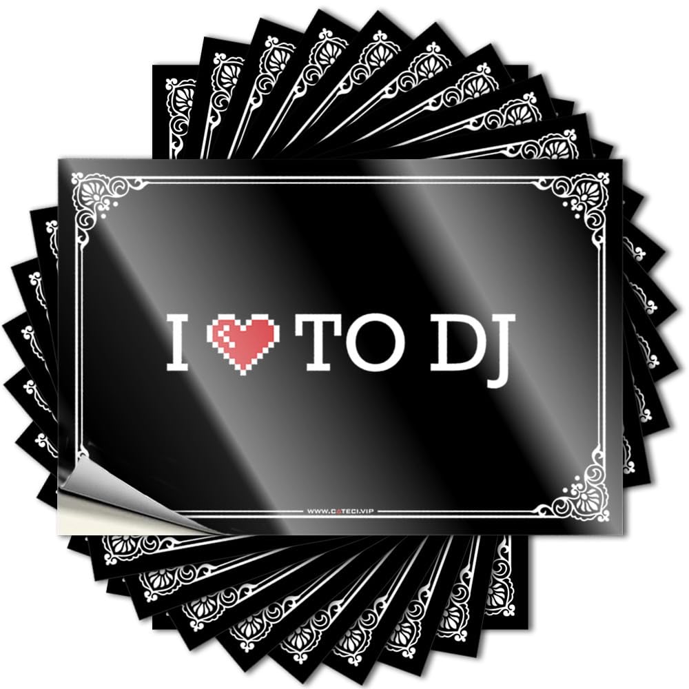 I Love to Dj Patio Decor High - Quote Bottle Waterproof Decal(6X9CM)