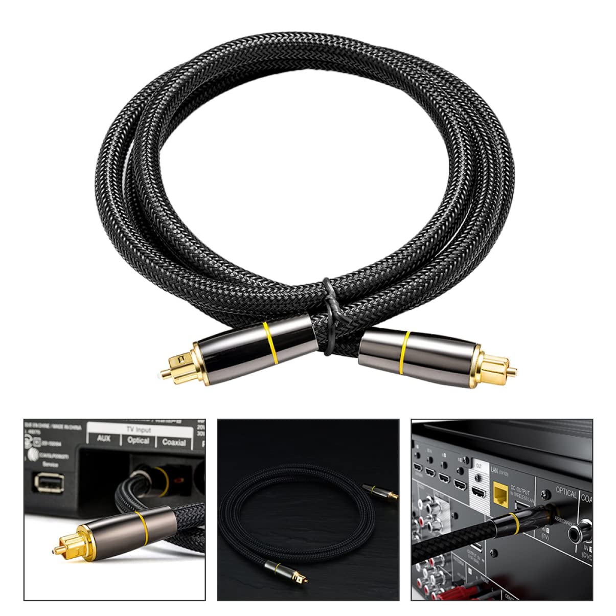 Cavo Audio Ottico Maschio-maschio Da Metri Connettori Placcati in Oro Trasmissione Senza Perdite Signal Audio Stabile