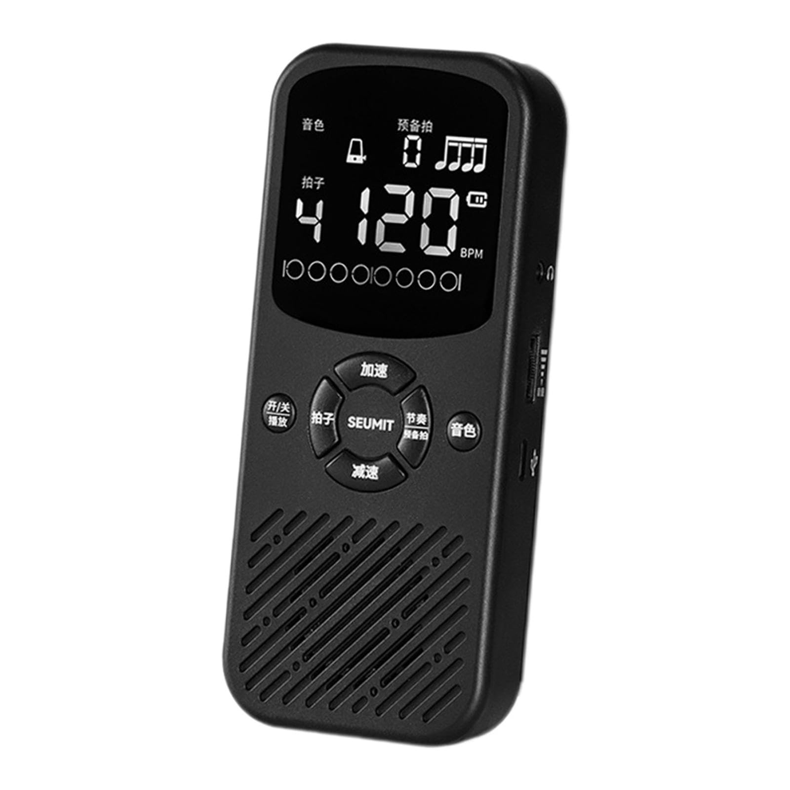 Metrónomo Electrónico para Piano Digital, Volumen Ajustable, Múltiples Efectos de Sonido, Pantalla, Portátil, Adecuado para Músicos Profesionales, Negro