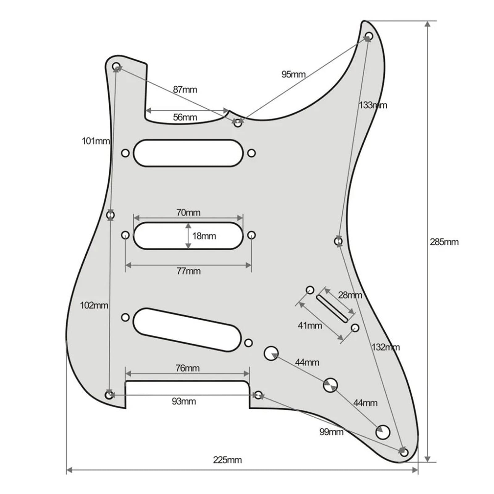 maskownica do gitary Zestaw części gitarowych Vintage 8 otworów ST Guitar Pickguard SSS Pick Scratch Plate + Back Plate + Screws(Red Tortoise Shell)