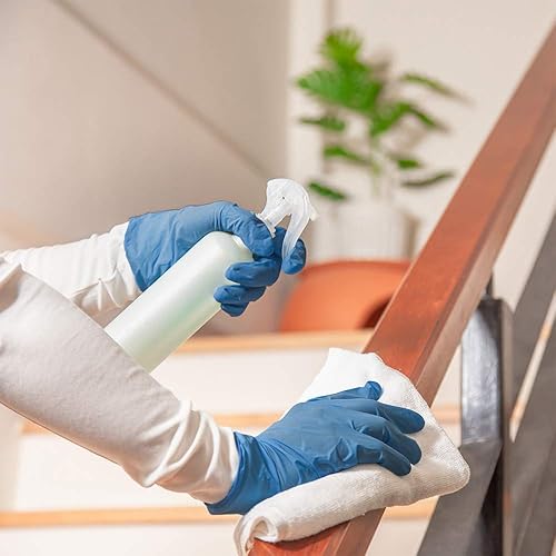 Miniatura 2 de Armor - Guantes desechables de nitrilo para examen, sin polvo y sin látex, 0.138 in de grosor, agarre texturizado, caja de 100 unidades, color azul,