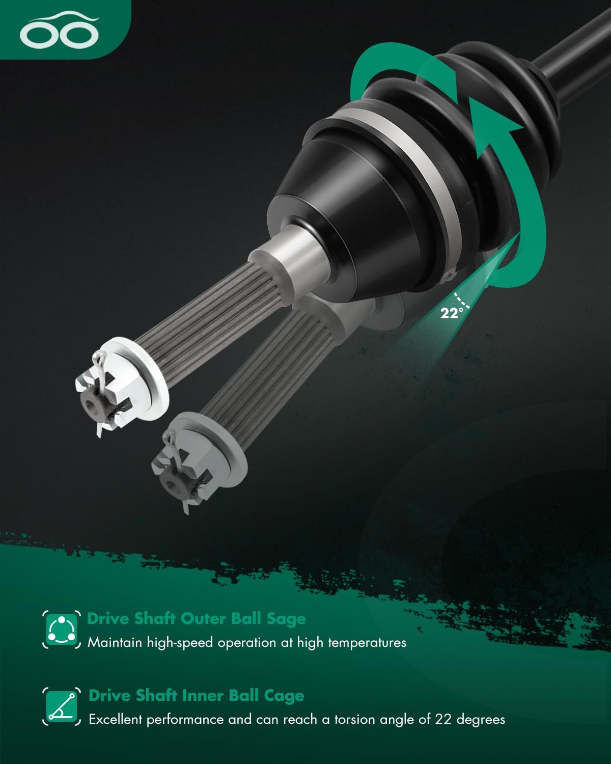 SCITOO CV Axle Shaft Assembly Fit 2018 for Polaris Scrambler 850 2011-2014 for Polaris Sportsman 400 2006-2007 2016-2020 for Sportsman 450 ‎Front Left Right 1332347