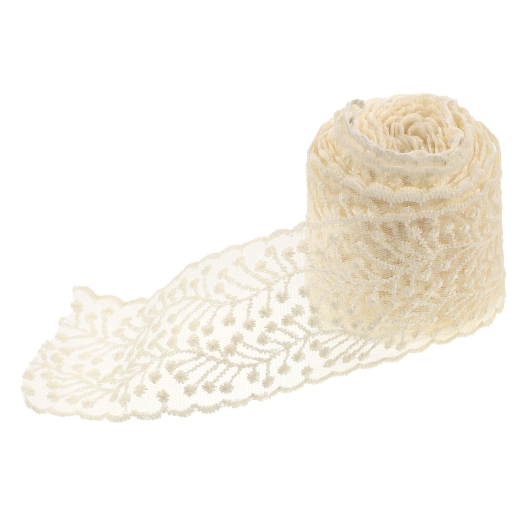 STOBOK 3rollos Cinta De Encaje Para Manualidades y Accesorios De Pelo Metros De Ribete De Encaje Bordado Para Ropa y Decoración Material Para Crear Diademas y Adornos