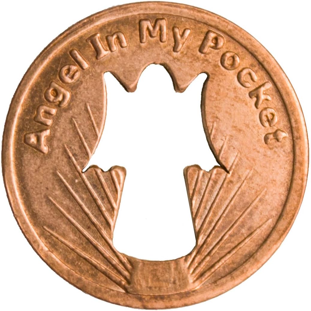 Sterling Gifts Angel Pennies Protect Guide Me, Cut-Out Angel, Copper - Pack 50 Penny Coins