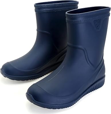 Rain Boots for Men Women, Mid-Calf Waterproof Rubber Boots Mens, Non-Slip Lightweight Mud Garden Boots Comfort Hardwearing Outdoor Work Boots for Fishing and Gradening Footwear