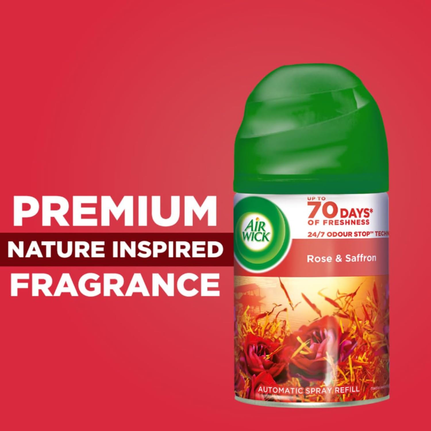 Air Wick 250 ml - Rose & Saffron, Freshmatic Automatic Air Freshener Refill | 2600 Sprays Guaranteed | Automatic Room Freshener, Bathroom Freshener and Room Spray (Pack of 4) - Image 9 thumbnail