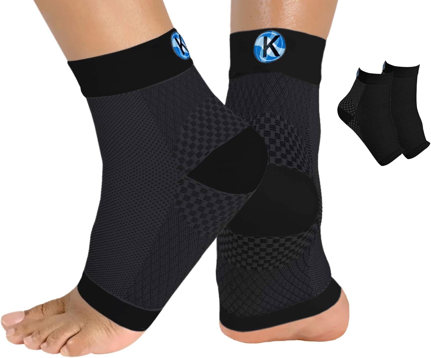 Plantar Fasciitis Compression Foot Sleeves for Men and Women Reduces Pain from Plantar Fasciitis, Provides Arch Support | ONE Pair | Four Colors (Also in Sizes S,M,L,XL)