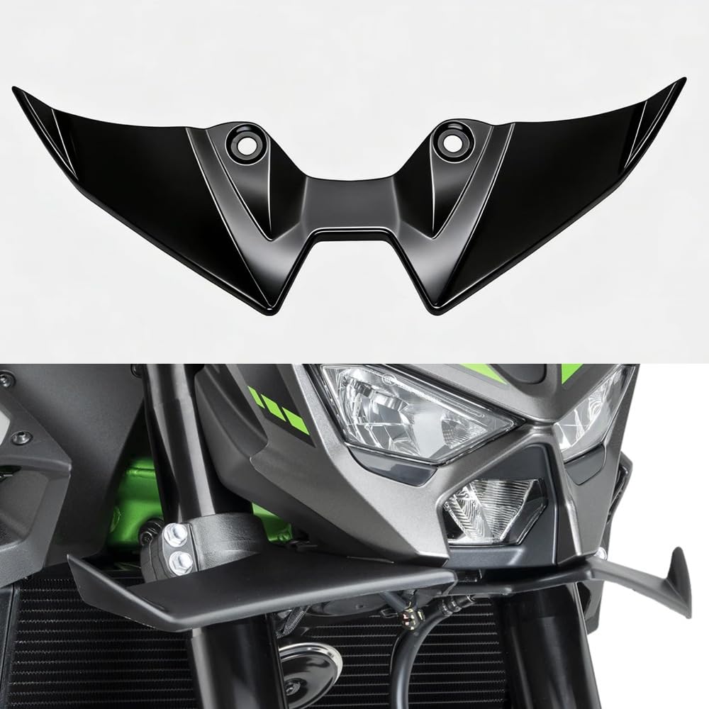 Spoiler anteriori per moto - Labbro anteriore - Copertura alettone Per Kawasaki Z900 e Z900SE dal 2025 in poi Alettoni aerodinamici per carenatura - Prolunga faro anteriore (Nero)