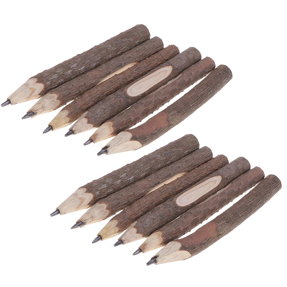 AOKWAWALIY 15pcs Natural Bark Pencils Twig Pencils for Boy Girl Rustic Branch Writing Tools for for Outdoor Classrooms Crafts