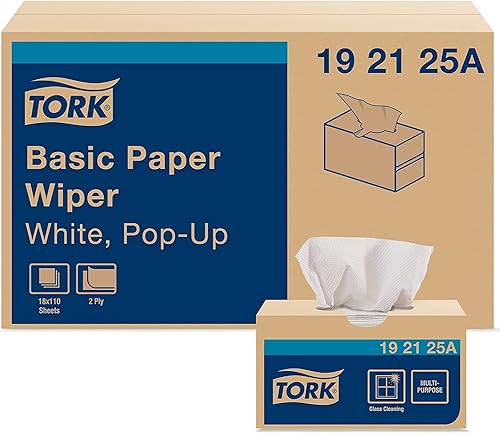 Tork Limpiaparabrisas básico blanco, caja emergente, 18 x 110 hojas, 192125A