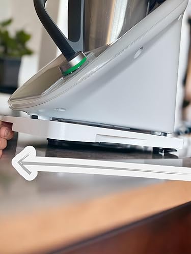 Miniatura 5 de efo Tablero deslizante Thermomix de madera - Tabla estable a medida para Thermomix TM5 y TM6 - Prácticas asas y almohadillas adicionales para