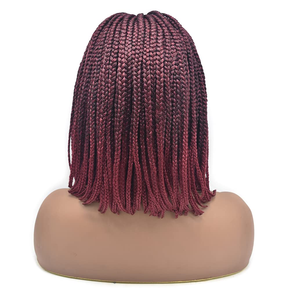 Braided Wig For Black Women Swiss Lace Front Braids Wigs Hand Tied Twist Braiding Wig With Baby Hair Natural Hairline Premium Quality Kanekalon Synthetic Braided Wigs For Black Women (LL602327F, #T1B/BUG)