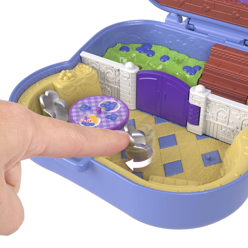 Polly Pocket Dolls and Playset, Blueberry Besties Compact, Travel Toy with 1 Micro Doll, Pet, Fruit Themed Accessories