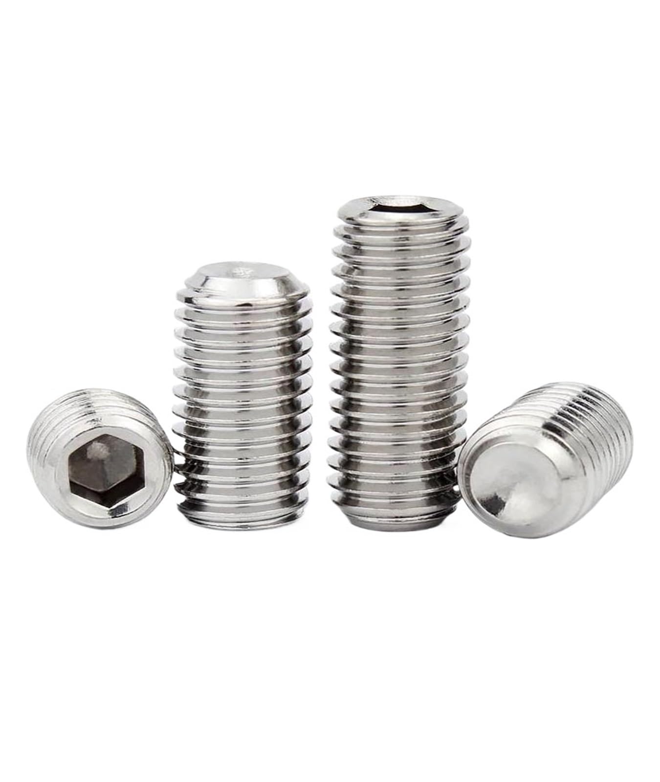 10pc UNC/UNF 10#-24/32 1/4-20/28 To 1/2-13 304 Stainless 12.9 Black Steel Hex Hexagon Socket Allen Cup Point Grub Bolt Set Screw(304 stainless steel,1-1/2"_10-24)