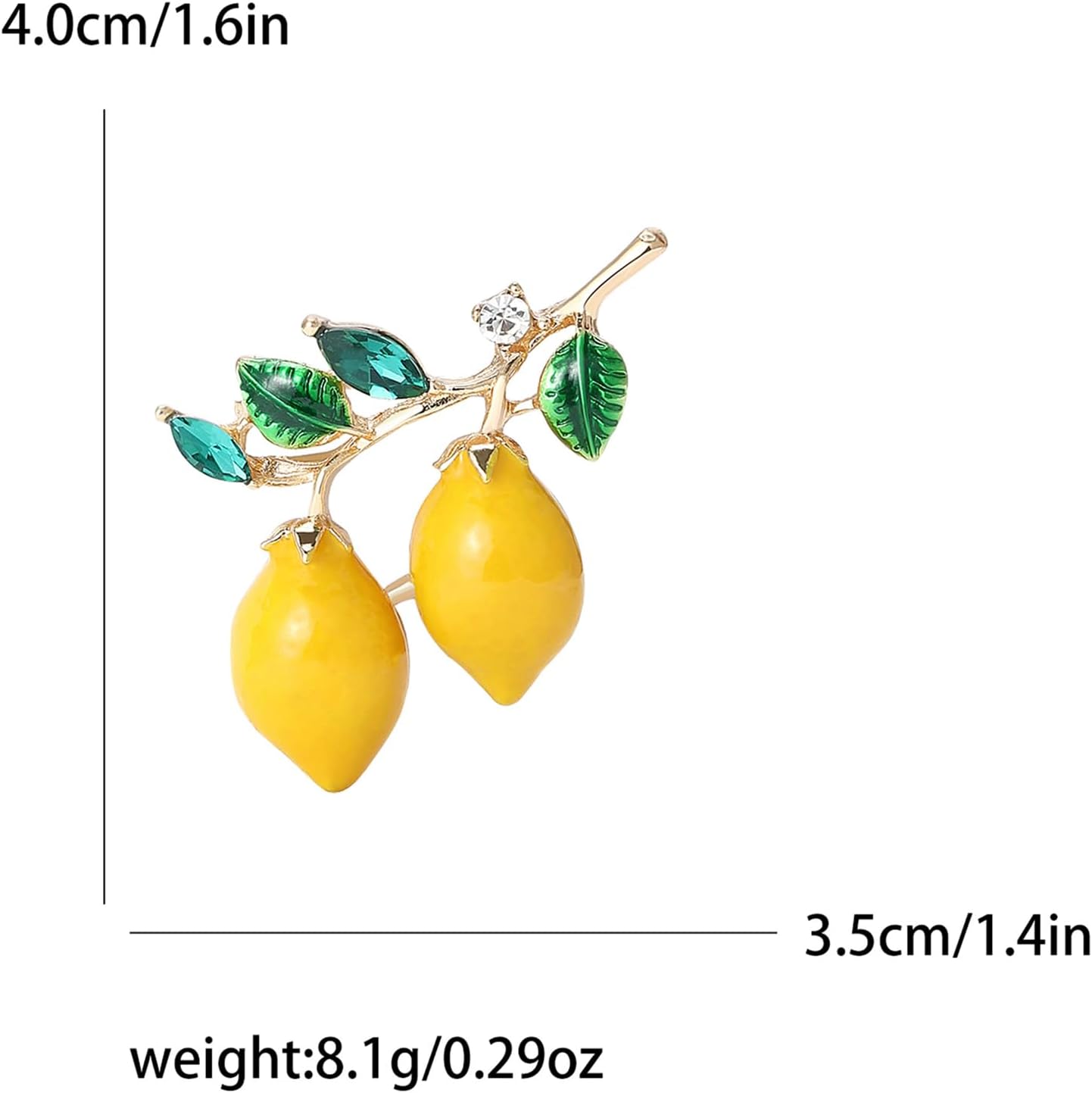 Dreuyet Rhinestone Lemon Brooches for Women Men Crystal Elegant Yellow Fruit Lemon Brooch Pin Dainty Cute Christmas Wedding Birthday Summer Holiday Accessories - Image 6