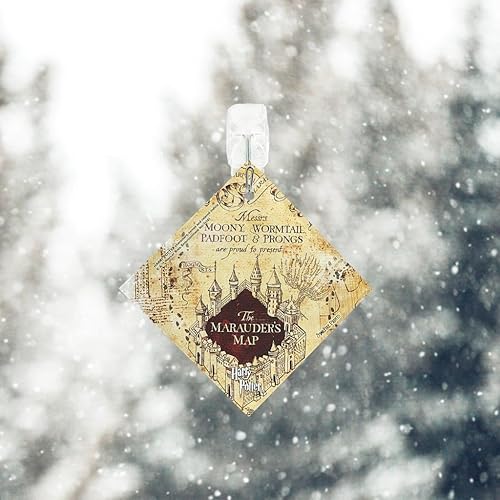 Miniatura 2 de Harry Potter - Mapa del merodeador - I Solemnly Swear - Mischief Managed - Impresiones Starfire de 3.5 pulgadas, accesorio de vidrio colgante |