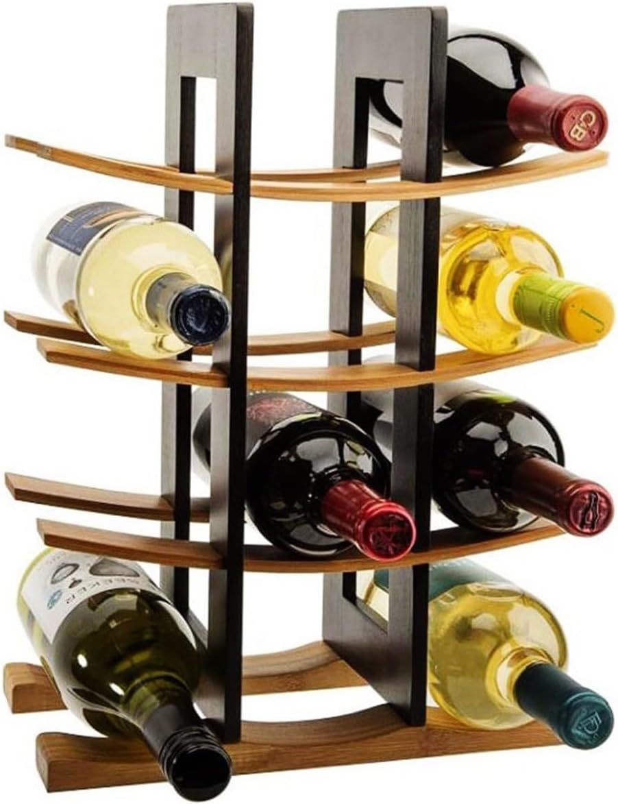 Soporte para 12 Botellas de Vino, Estante de Bambú - Organizador de Mostrador
